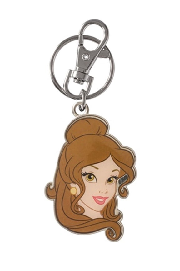 key chain - disney - princess - belle two sided colored pewter licensed 23471