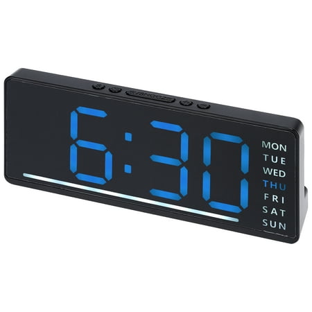 Unique Bargains Digital Dual Alarm Clock for Bedroom Blue