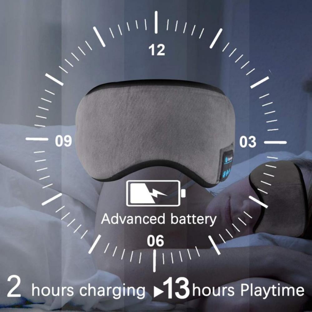 Noise Cancelling Sleeping Cover With Adjustable Strap Sleep Headphones Bluetooth 5.0 Eye Mask for Unisex