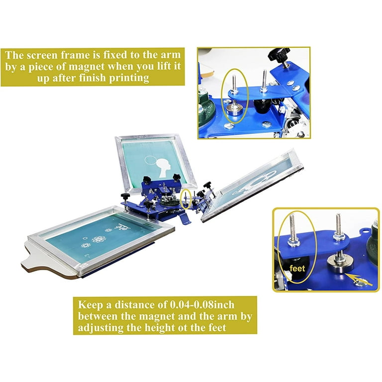  3-1 Color Floor Type Screen Printing Kit Micro-registration  Rotating Press with 110V Dryer Exposure Unit Material Supply For Starter :  Arts, Crafts & Sewing