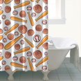 thumbnail image 4 of White Orange Baseball Gear Pattern Shower Curtain 72"x84" ,Bathroom Decorative Shower Curtains Set with 12 Hooks,Modern Waterproof Washable Shower Curtain, 4 of 6
