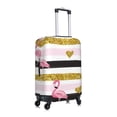 thumbnail image 3 of Bixox Washable Gold Glittering Hearts and Flamingos Printed Luggage Cover, Fashion Suitcase Protector Fits for Large luggage, 3 of 8