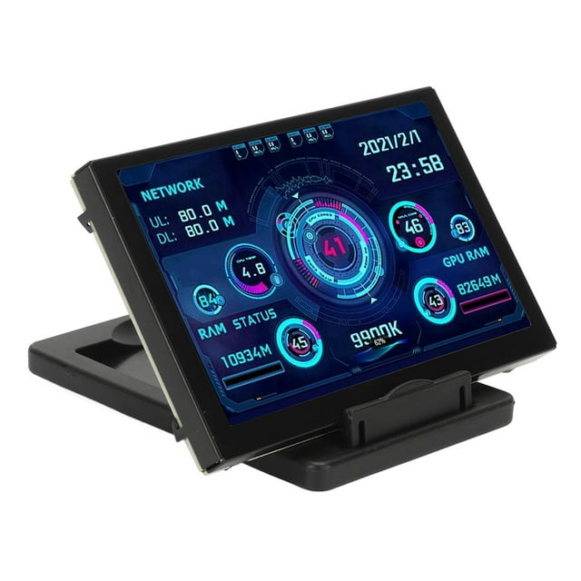 Mini monitor de PC, 5 pulgadas IPS USB Mini PC Monitor de temperatura Panel de sensor de PC Pantalla Uso conveniente