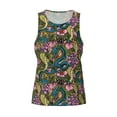 thumbnail image 4 of Xecao Snake And Flower Men's Tank Top Workout Quick Dry Sleeveless Gym Jogging Muscle Shirts Summer Swim Beach Tops, 4 of 9