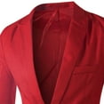 thumbnail image 4 of Lyinloo Men's Single Button Solid Color Casual Business Suit Top Red XXXL, 4 of 5