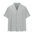 thumbnail image 3 of Vivianyo HD Short Sleeve Button Down Casual Tee for Men Mens Short Sleeve Button Up Shirts Hawaiian Textured Shirt Casual Solid Dress Shirt Shirts, 3 of 5