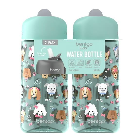 Bentgo Kids Water Bottle (2-Pack) - Puppy Love