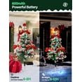 thumbnail image 2 of COCOBELA 2PCS Solar Christmas Trees Lights Outdoor Decor Waterproof, 40LED Small Metal Xmas Tree Pathway Lights, Garden Stake Lights Yard Decor with Snow 2 Modes for Path Lawn Patio, 2 of 7