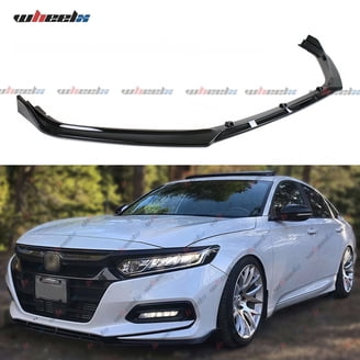 WheelX 3-Piece Front Bumper Lip For 2016-2020 Honda Civic - Glossy Black JDM Style Splitter, Sedan & Hatchback