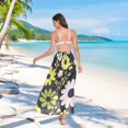 thumbnail image 7 of FORMRS Womens Long Sarong Beach Wrap Semi-Sheer Bikini Skirt Bathing Swimsuit Cover Up, Green Flower Pattern, 7 of 7
