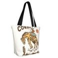 thumbnail image 2 of Fotbe Cowboy Up Vintage Wild West Pattern Beach Tote,Shoulder Handbag,Spacious Tote Bag,Lightweight Travel Bag,Versatile Shopping Bag, 2 of 9