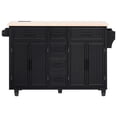 thumbnail image 6 of DEALTOPS Rolling Kitchen Island Storage Cart with Power Outlet, Drop Leaf, 5 Drawers & 2 Cabinets, Black, 6 of 11