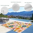 thumbnail image 3 of Vintage Boho Floral Outdoor Rug 4x6 Ft - Reversible Patio Rug Outdoor Camping Rugs, Yellow Pink Floral Bohemia Beige Washable Indoor Outdoor Area Rugs, Non-Slip Outdoor Carpet Runner for Deck/Porch, 3 of 8