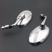 10mm Clockwise Big Oval Side Rear view Rearview Mirror Motorcycle Street Bike Cruiser Chopper Bobber Nake Bike CB VN VT