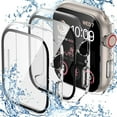 thumbnail image 2 of [3 Pack] for Waterproof Apple Watch Screen Protector 44mm Case SE 2022 Series 6 5 4 SE with Built-in Tempered Glass Film, PC Hard Full Cover Bumper for iWatch SE 2022 6 5 4 SE 44mm, 2 of 5