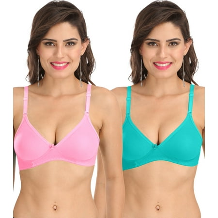 

Ossirrio Women s Everyday Non Padded Non Wired 3/4th Coverage T-Shirt Bra with Free Transparent Strap
