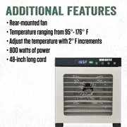 LEM Products MightyBite 10-Tray Food Dehydrator Machine for Jerky, Fruit, Veggies