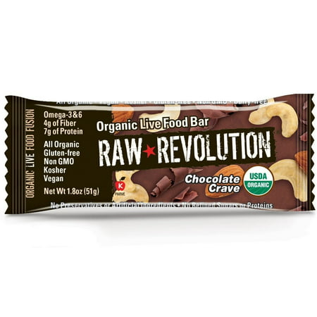 Raw Revolution Organic Live Food Bar, Chocolate Crave, 1.8 Oz, 12