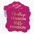 thumbnail image 2 of Inkdotpot Pack Of 50 Good Bye Tension Hello Pension Retirement Paper Tags DIY Craft Bracket Shape Real Gold Foil Hang Tags, 2 of 7