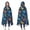 Blue Dinosaurs With, variant on Wearable Blanket,Blue Fantasy Creatures Pattern Hooded Wearable Flannel Blanket for Adults & Teens,Winter Poncho Shawl Wrap Cape Cozy Anti-Pill,50"x60"