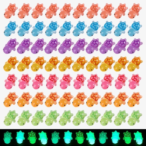 jrootouh 100 piezas de mini figuras de tortuga de resina luminosa