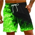 thumbnail image 2 of cllios Beach Shorts for Men Big and Tall,Men's Swim Trunks Quick Dry 3D Flame Printed Beach Board Shorts with Pockets Cool Mesh Lining Bathing Suits, 2 of 9
