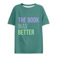 thumbnail image 4 of Tittly T Shirts for Women Spring Tops for Women Women's Read Print Loose Casual Long Sleeved T Shirt Graphic Tees Tshirts Shirts Green L, 4 of 5