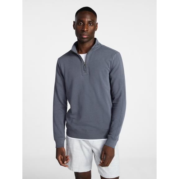 George Men's Washed Terry Quarter Zip Sweater, Sizes S-3XL