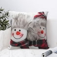 thumbnail image 4 of Yiaed Christmas Snowman With Hat Print Pillow Covers Super Soft Decorative Square Throw Pillow Covers Case Cushion Covers for Sofa Couch Bedroom Car Decor（No pillow core）-16"x16", 4 of 7