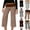 08# Brown, variant on Women's Casual Wide Leg Cropped Pants Low Rise Fold Over Stretch Gaucho Pants for Summer Beach Holiday Streetwear Gray XL