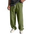 thumbnail image 5 of Afelkas Men's Relaxed Fit Casual Pants Drawstring Waist Lightweight Trousers for Daily Workwear and Easy Casual Weekend Outings Army Green,M, 5 of 7