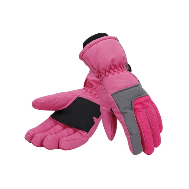 Women's Waterproof 3M Thinsulate Winter Ski Gloves,Pink,M