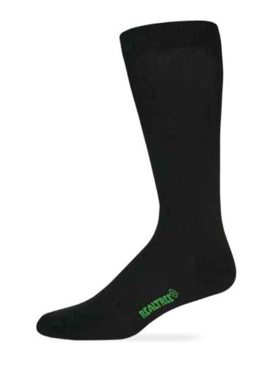 RealTree 2/579 Lightweight Moisture-Wicking Liner Socks 2-Pack, Black, L