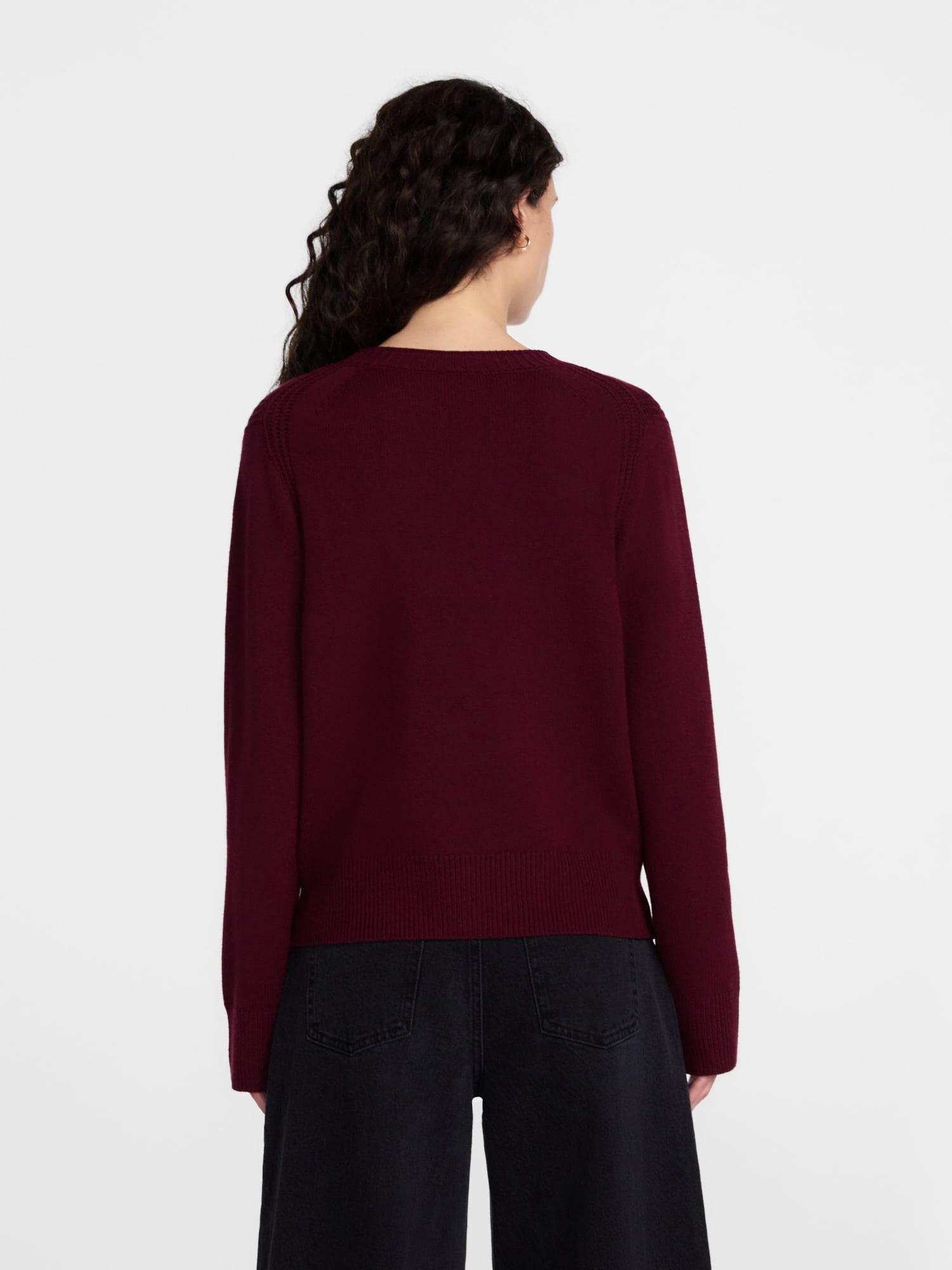 Scenario Women's and Women's Plus Cozy Crewneck Sweater with Long Sleeves, Sizes XS-4X