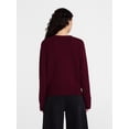 thumbnail image 4 of Scenario Women's and Women's Plus Cozy Crewneck Sweater with Long Sleeves, Sizes XS-4X, 4 of 6