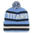 thumbnail image 2 of Men's '47  Light Blue Tennessee Titans Bering Cuffed Knit Hat with Pom, 2 of 2