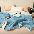 thumbnail image 5 of Newxiaaa New Bed Blankets, Multifunctional Milk Velvet Lambswool Double Layer Blanket for Couch & Bed, Soft and Cozy Warm Plush Fluffy Blanket All Seasons Suitable 200x150cm (Dark Blue), 5 of 6