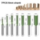 thumbnail image 2 of 7 brocas de enrutador rectas de carburo de tungsteno con vástago de 6 mm, herramienta para trabajar la madera, brocas de enrutador de madera de una sola flauta recta de 3 mm, 4 mm, 5 mm, 6 mm, 8 mm,, 2 of 5