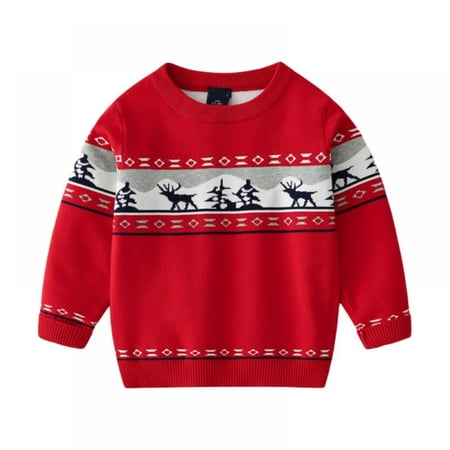 

Baby Toddler Boys Cute Christmas Sweater Girls Knit Pullover Sweatershirt Winter Warm Tops
