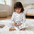 thumbnail image 3 of WOYY Kids Halloween DIY Coloring Pajama Sets Long Sleeve Top Pants Outfits, Sizes 2-10, 3 of 7