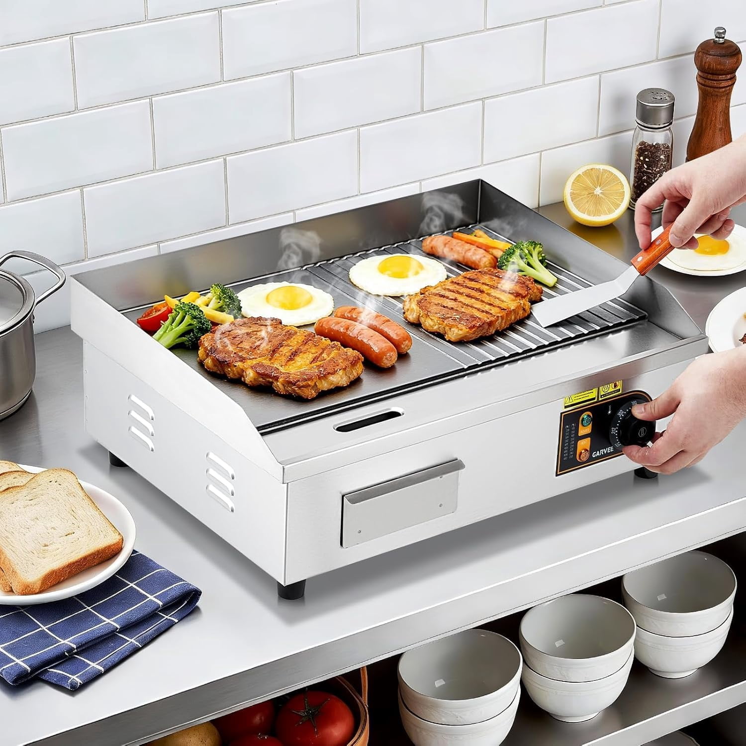 Cuisinart, Griddler Indoor Grill, GR-4NNAS, Stainless Steel