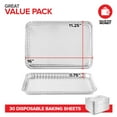 thumbnail image 2 of Stock Your Home 16" x 11.25” Aluminum Oven Liners, Disposable 30 Pack, 2 of 7