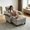 khaki01, variant on Gewnee 3-in-1 Convertible Chaise Lounge Sofa Bed with USB, Cup Holders and Side Table for Dorm Office,Beige