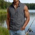 thumbnail image 5 of Mens Vests Outerwear Windproof Lightweight Softshell Vests Sports Sleeveless Jacket for Golf Hiking Fishing Running, S, 5 of 8