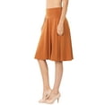 thumbnail image 3 of Zenana Women & Plus Fold Over Banded Waist A-Line Flared Knee Length Midi Skirt, 3 of 5