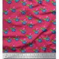 thumbnail image 1 of Soimoi Pink Rayon Fabric Waterdrop & Artistic Floral Printed Fabric 1 Yard 42 Inch Wide, 1 of 1