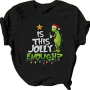 Christmas decorations Clothes Men And Women Christmas T-shirt Grinch Christmas Shirt Letter Printing