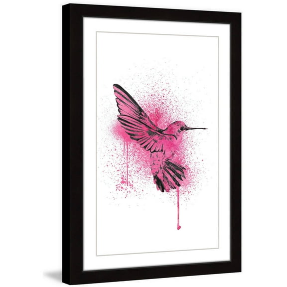 "Hummingbird Pink" Framed Painting Art Print