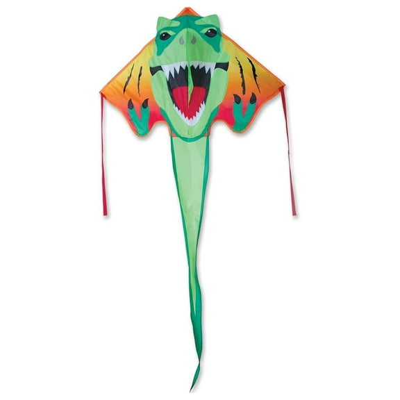 Large Easy Flyer Kite - T-Rex Dinosaur (46" X 90") with 300 Ft 30lb Test Kite String and Winder
