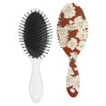 thumbnail image 2 of Hair Brush White Flowers on Red Cushion Base Hair Brushes Touch Paddle Oval Hairbrush, 2 of 7